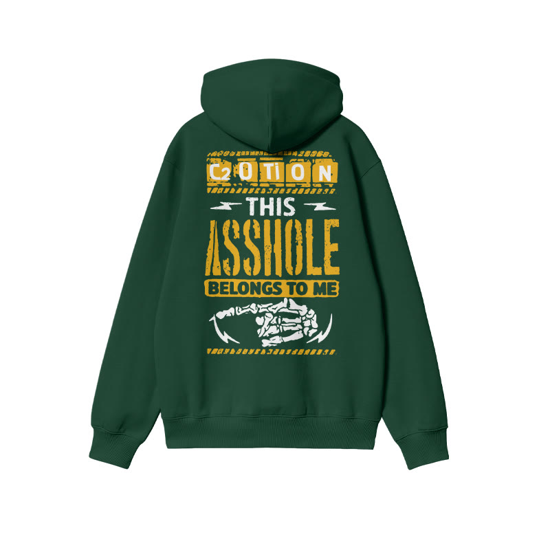 Unisex This A**hole Belongs Me Print Hoodie - Green - 2XL - image 7