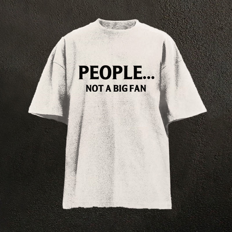 100% Cotton Vikings People... Not A Big Fan Printed Washed T-shirt - Beige - 2XL - image 8