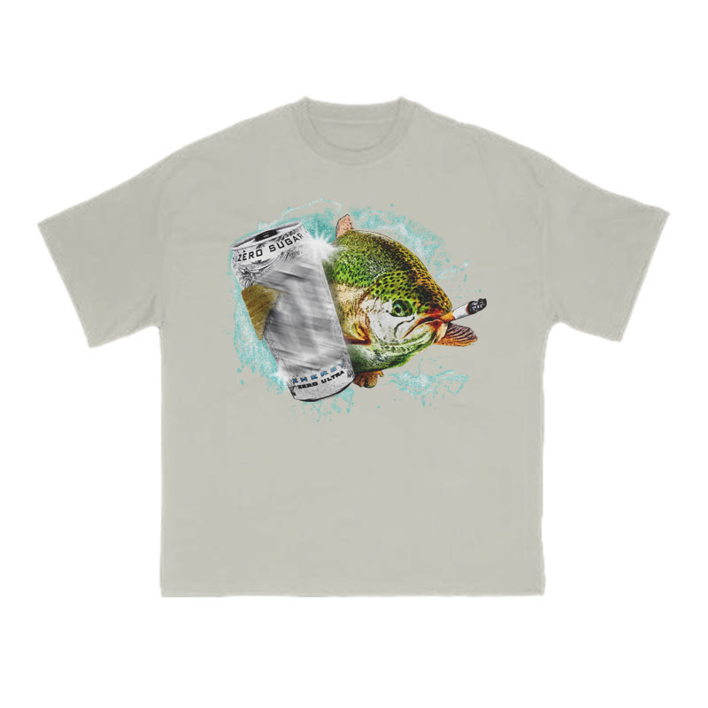 Dope Ass Fish Funny Print T-shirt - Warm Grey - US16-18(2XL) - image 4