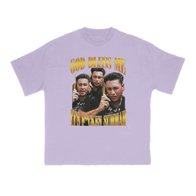God Bless Me It's F*cken Summah Print T-shirt - Purple - US16-18(2XL) - image 9