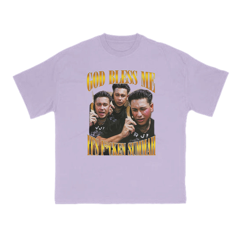 God Bless Me It's F*cken Summah Print T-shirt - Purple - US16-18(2XL) - image 9