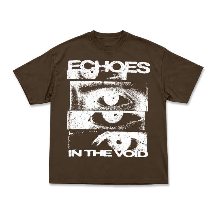 Echoes In The Void Eye Graphic Streetwear T-Shirt - Coffee - US16-18(2XL) - image 11