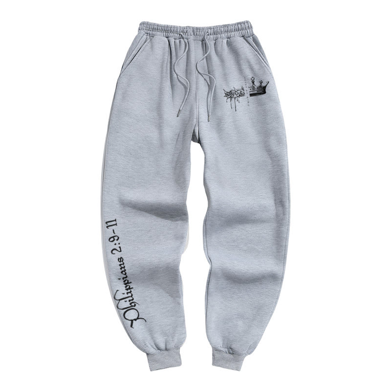 Jesus Is King Print Pants - Grey - US16-18(2XL) - image 3