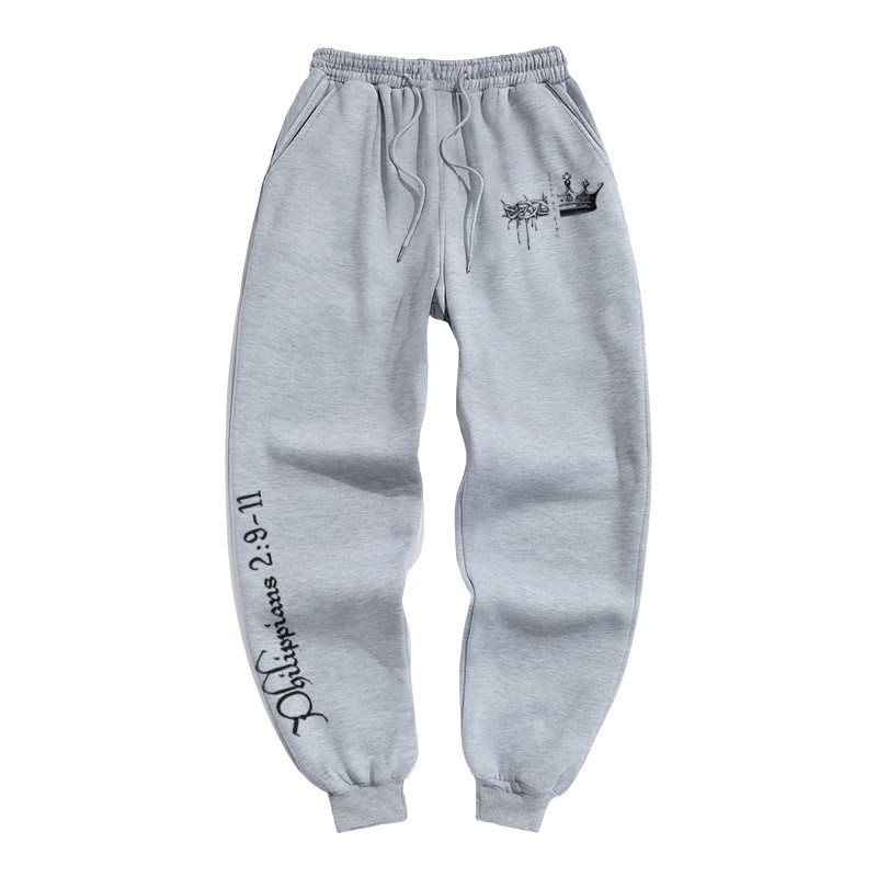 Jesus Is King Print Pants - Grey - US16-18(2XL) - image 3