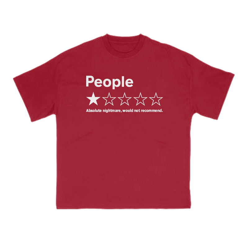 1-Star Bad Review People Meme Print T-shirt - Red - US16-18(2XL) - image 8