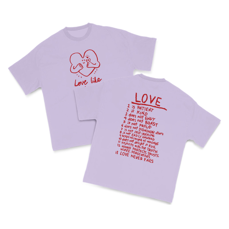 Love Like Jesus Cutie Heart Print T-shirt - Purple - US16-18(2XL) - image 11