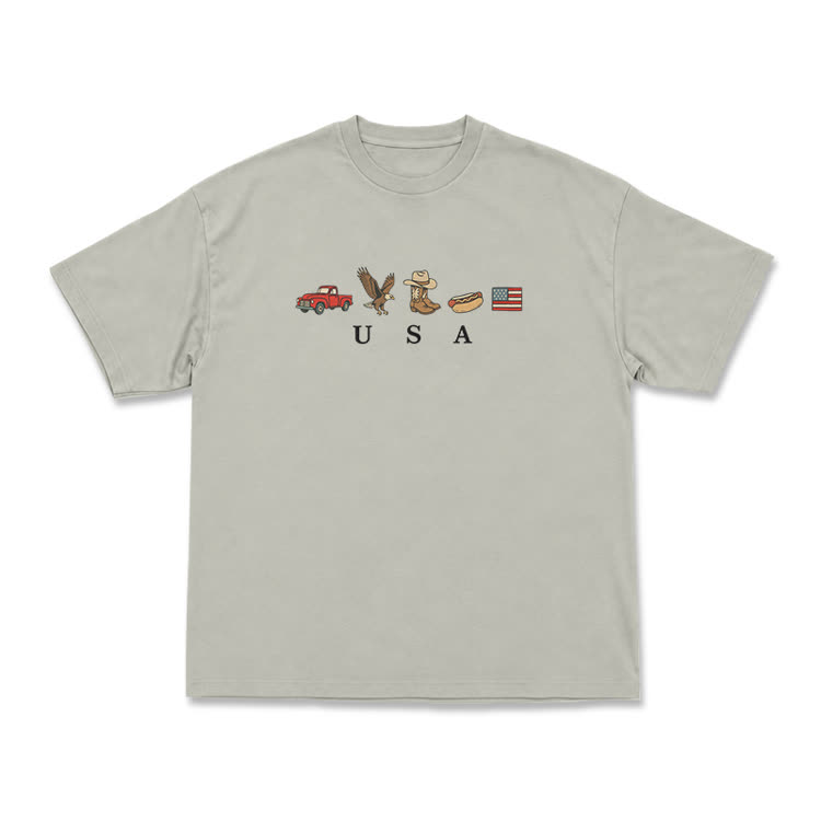 Americana Graphic USA T-Shirt - Warm Grey - US16-18(2XL) - image 14