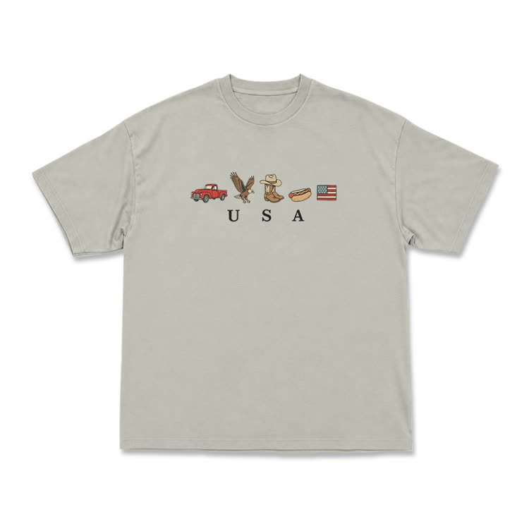 Americana Graphic USA T-Shirt - Warm Grey - US16-18(2XL) - image 14