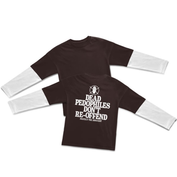Dead Pedophiles Don't Re-offend Protect The Innocent Print Layered-style T-shirt  - Coffee - 5XL - image 5