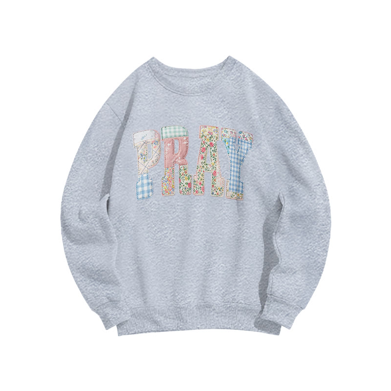 Floral Pray Print Sweatshirt - Grey - US16-18(2XL) - image 3