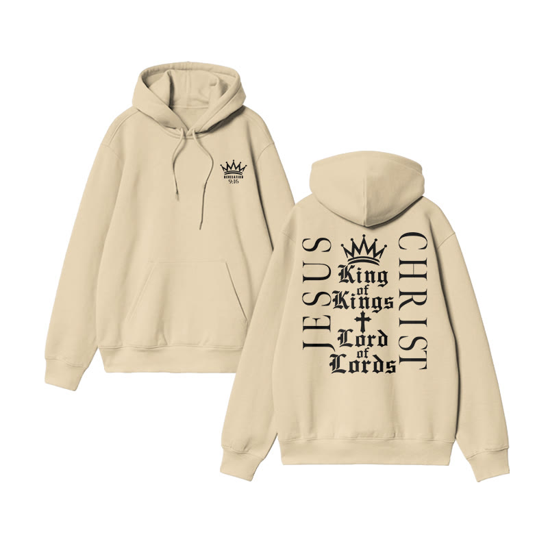Unisex Jesus Christ King Of Kings Lord Of Lords Print Hoodie - Apricot - US16-18(2XL) - image 5