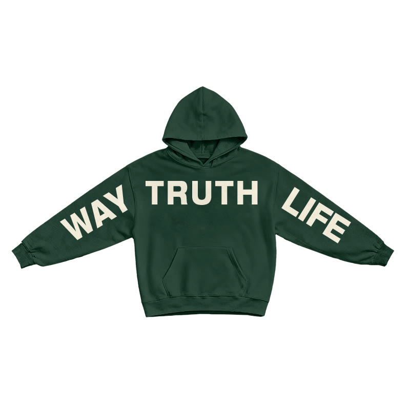 Jesus Is The Way The Truth The Life Creative Print Hoodie - Dark Green - US16-18(2XL) - image 8