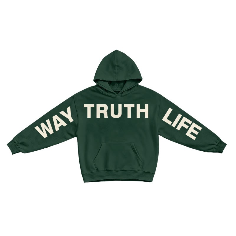 Jesus Is The Way The Truth The Life Creative Print Hoodie - Dark Green - US16-18(2XL) - image 8