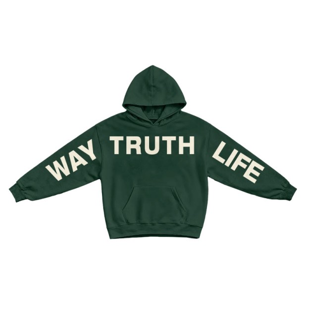 Jesus Is The Way The Truth The Life Creative Print Hoodie - Dark Green - US16-18(2XL) - image 8