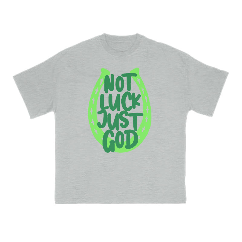 Not Luck Just God St. Patrick's Day Print T-shirt - Grey - US16-18(2XL) - image 4