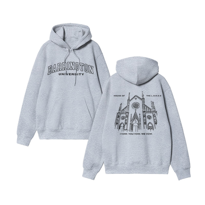 Unisex 100% Cotton House Of The Lord Print Hoodie - Grey - US16-18(2XL) - image 5