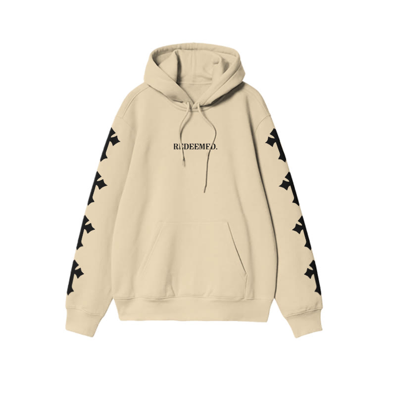 Unisex 100% Cotton Redeemed Cross Print Hoodie
