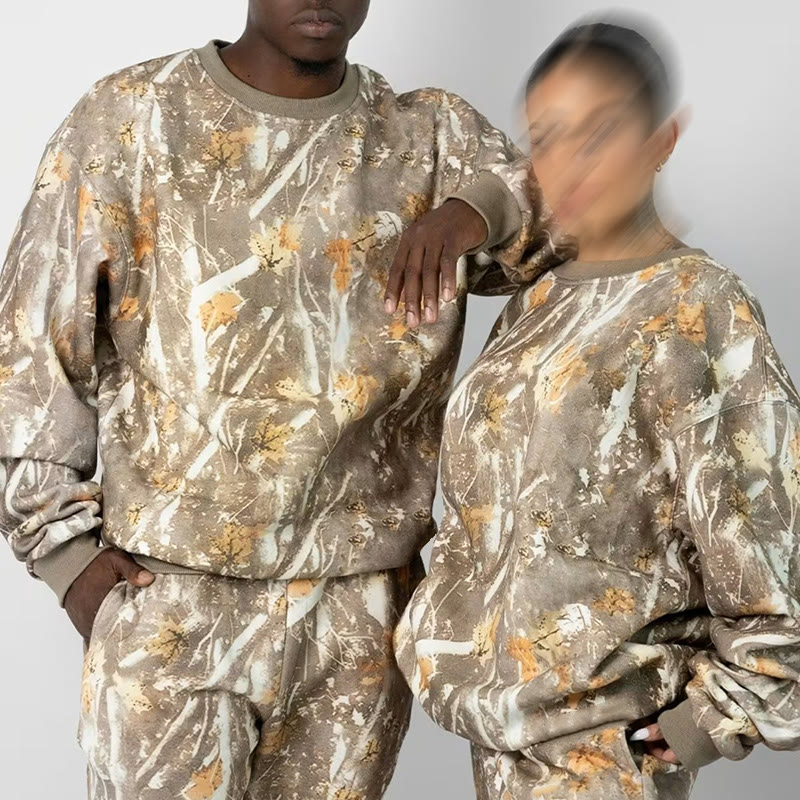 Dead Leaves Camouflage Print Causal Sweatshirt - image 10