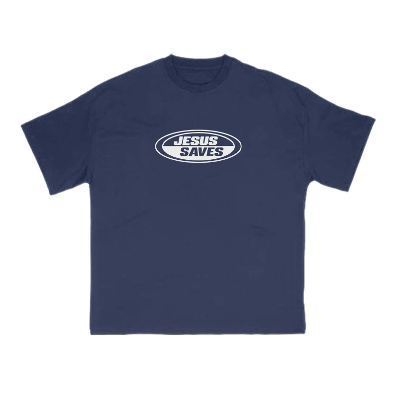 Jesus Saves Vintage Print T-shirt - Navy Blue - US16-18(2XL) - image 12