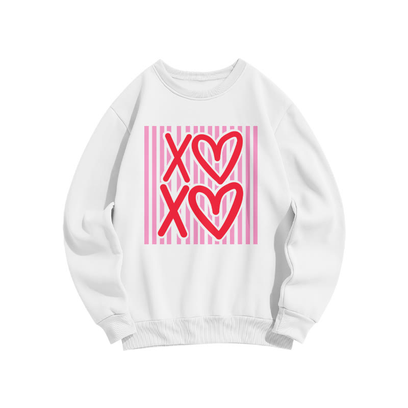Xoxo Striped Valentine's Day Print Sweatshirt - White - US16-18(2XL) - image 3