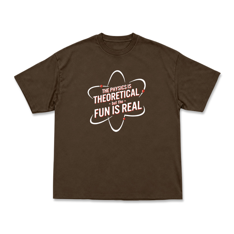 Casual Fun Is Real Slogan Physics Graphic T-Shirt  - Coffee - US16-18(2XL) - image 12