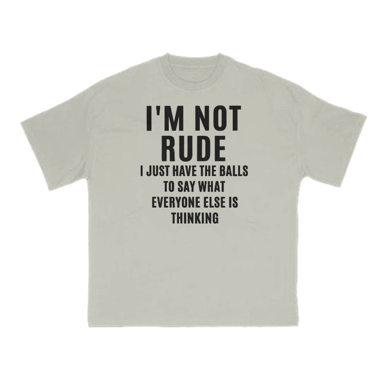 I'm Not Rude Print T-shirt - Warm Grey - US16-18(2XL) - image 4