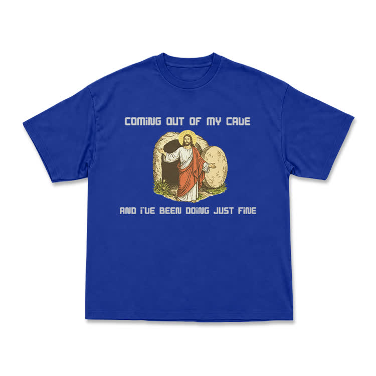 Faith Humorous Jesus Illustration Jersey T-Shirt - Blue - US16-18(2XL) - image 14