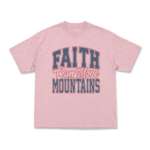 Vintage Classic Faith Can Move Mountains T-Shirt - Pink - US16-18(2XL) - image 14