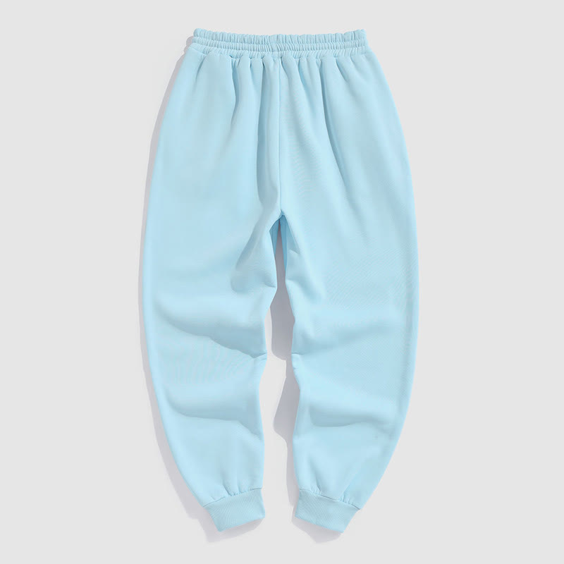 100% Cotton Solid Color Leggings Casual Fleece Sweatpants
