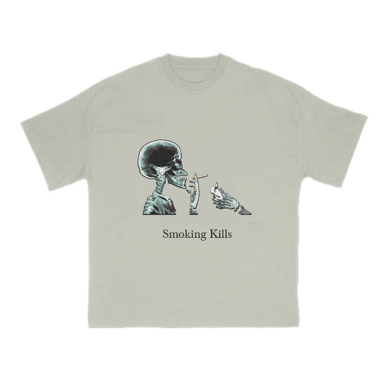 Smoking Kills Print T-shirt - Warm Grey - US16-18(2XL) - image 4