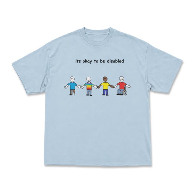Its Okay To Be Disabled Graphic Crew Neck T-Shirt - Light Blue - US16-18(2XL) - image 11