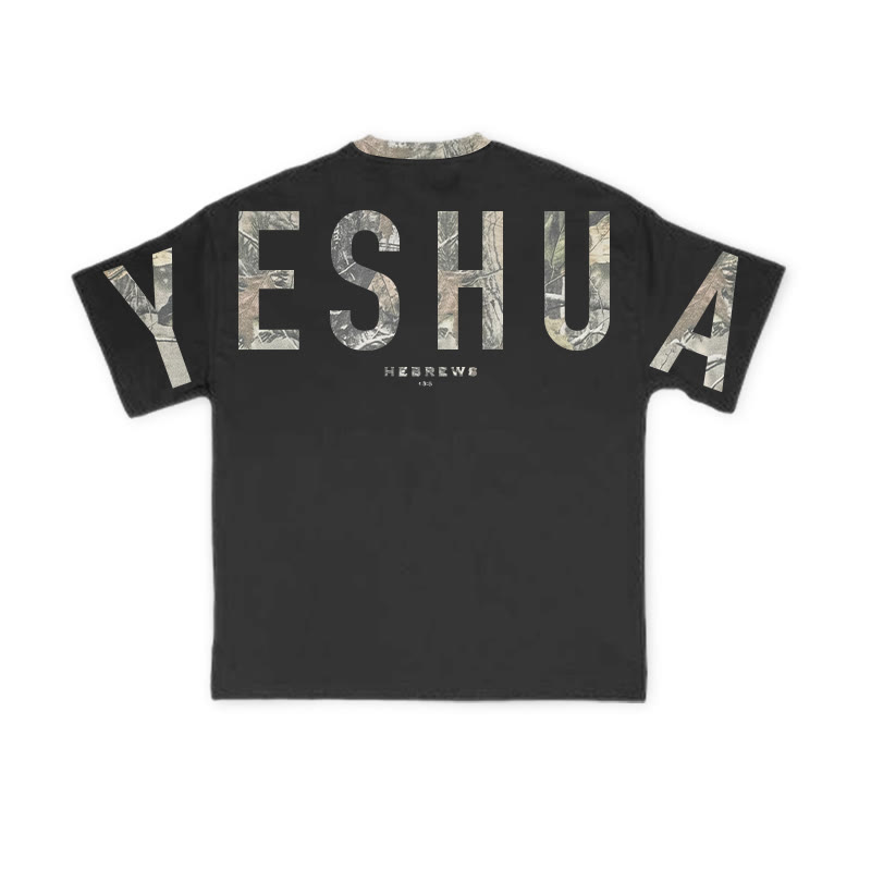Yeshua Hebrews 13:8 Dead Leaves Camouflage Print T-shirt - image 8