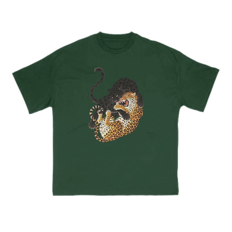 Panther Vs Leopard Print T-shirt - Green - US16-18(2XL) - image 8