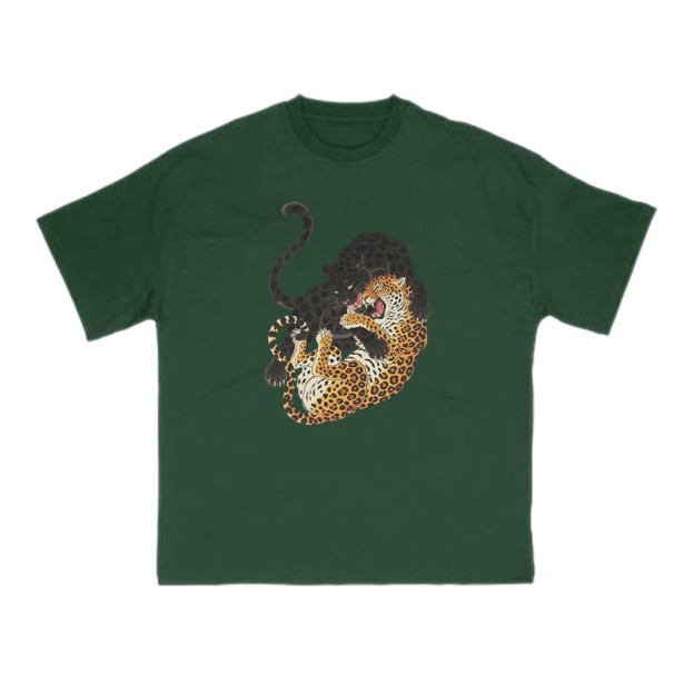 Panther Vs Leopard Print T-shirt - Green - US16-18(2XL) - image 8