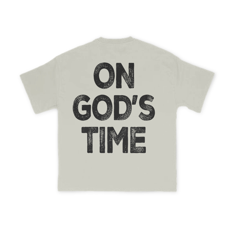 On God's Time Print T-shirt - Warm Grey - US16-18(2XL) - image 6