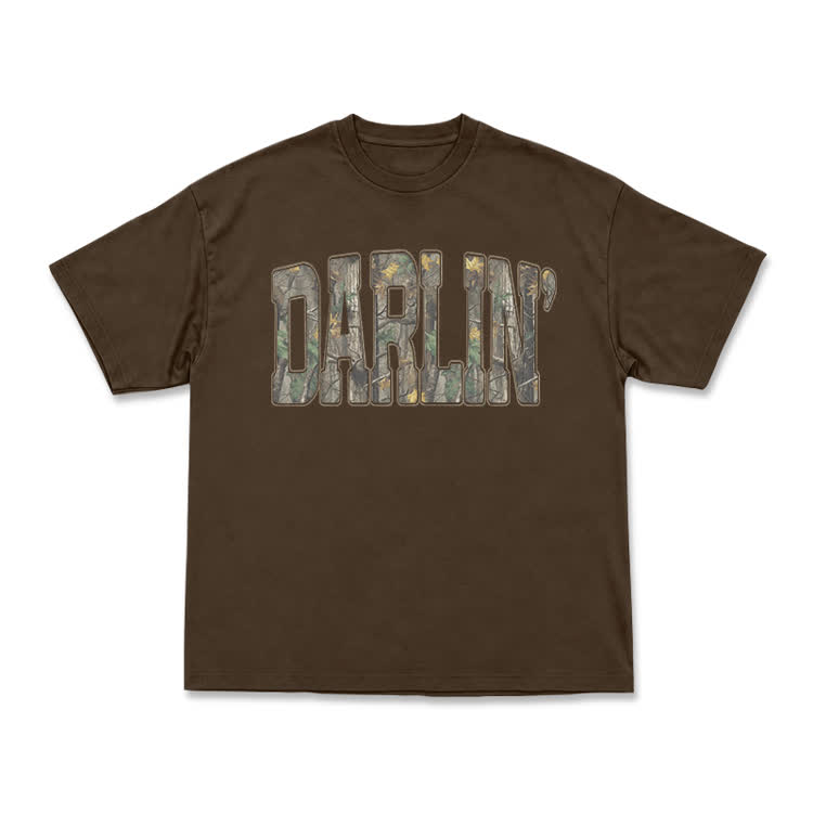 Casual DARLIN' Camo Graphic T-Shirt - Coffee - US16-18(2XL) - image 7