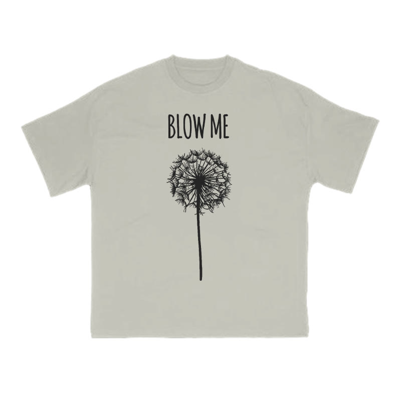 Blow Me Dandelion Print T-shirt - Warm Grey - US16-18(2XL) - image 4