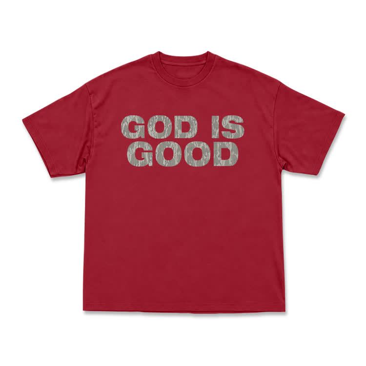 God Is Good Graphic Short Sleeve T-Shirt - Red - US16-18(2XL) - image 10