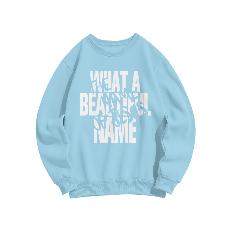 What A Beautiful Name The Name Of Jesus Print Sweatshirt - Blue - US16-18(2XL) - image 8