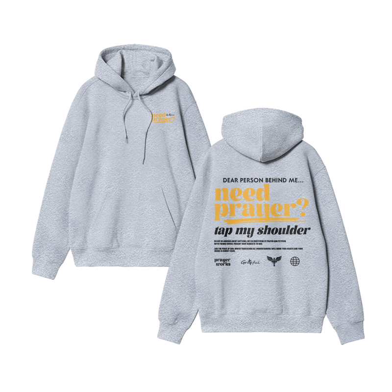 Unisex Dear Person Behind Need Prayer Print Hoodie - Grey - US16-18(2XL) - image 4