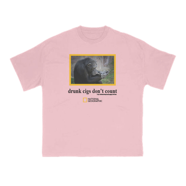 Drunk Cigs Don't Count Print T-shirt - Pink - US16-18(2XL) - image 11