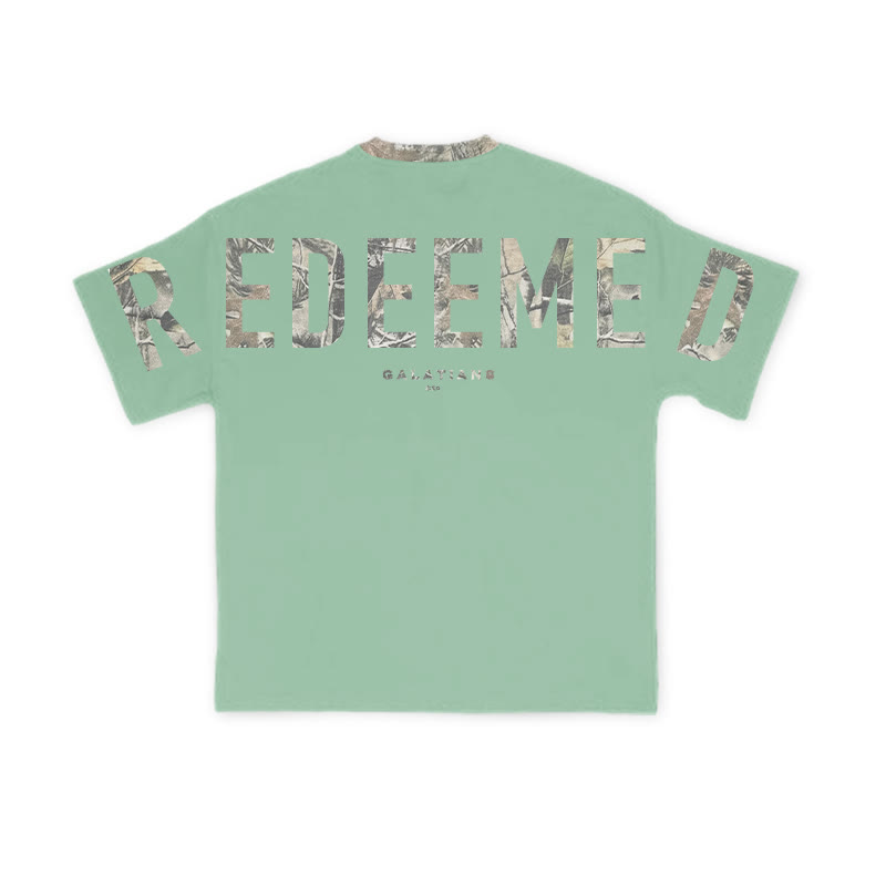Redeemed Galatians 2:20 Dead Leaves Camouflage Print T-shirt - image 12