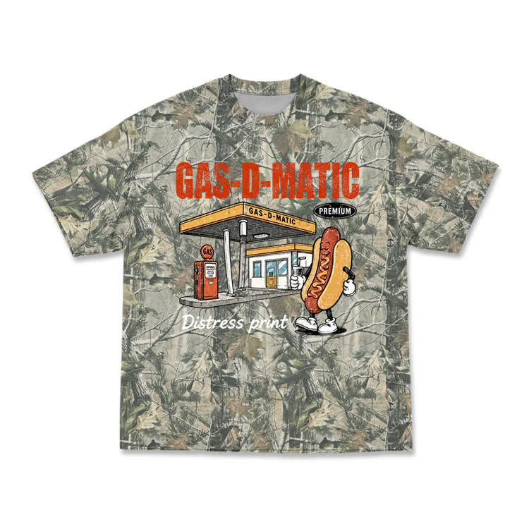 Vintage Gas-D-Matic Camo Graphic T-Shirt - Army Green - 3XL - image 4