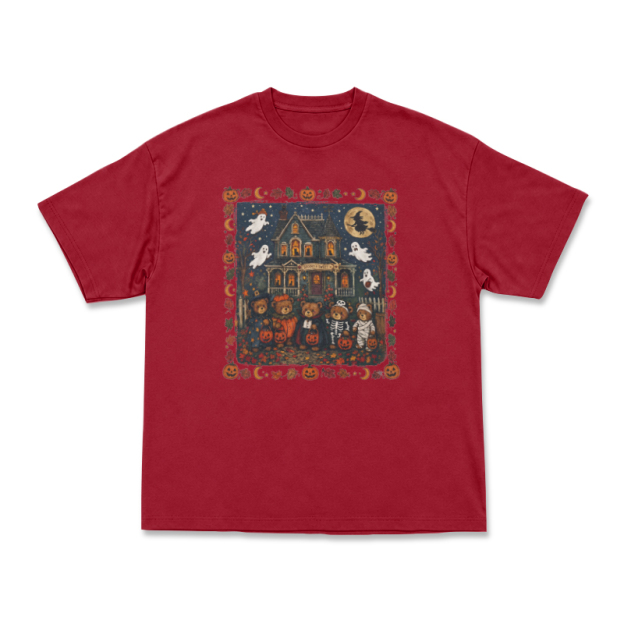 Halloween Haunted House Graphic T-Shirt - Red - US16-18(2XL) - image 5