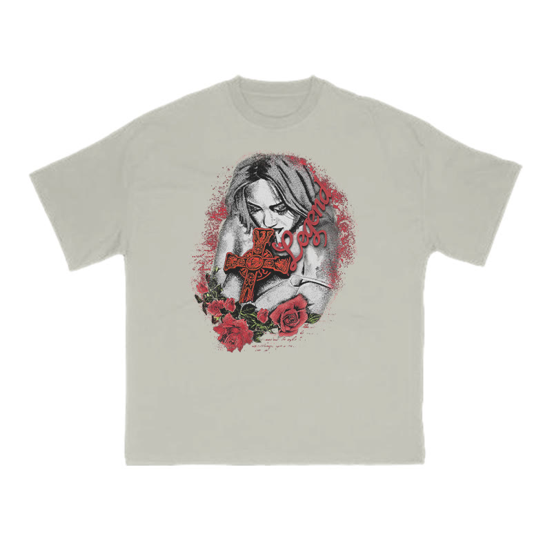 Unisex Legend Print T-shirt - Warm Grey - US16-18(2XL) - image 5