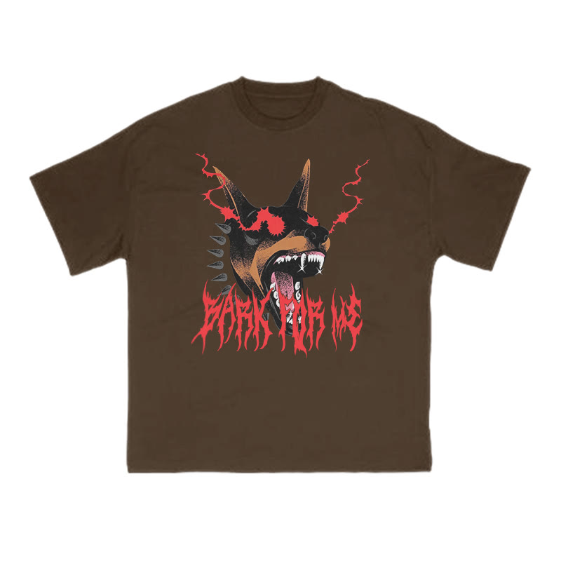 Bark For Me Snarling Doberman Print T-shirt - Coffee - US16-18(2XL) - image 6