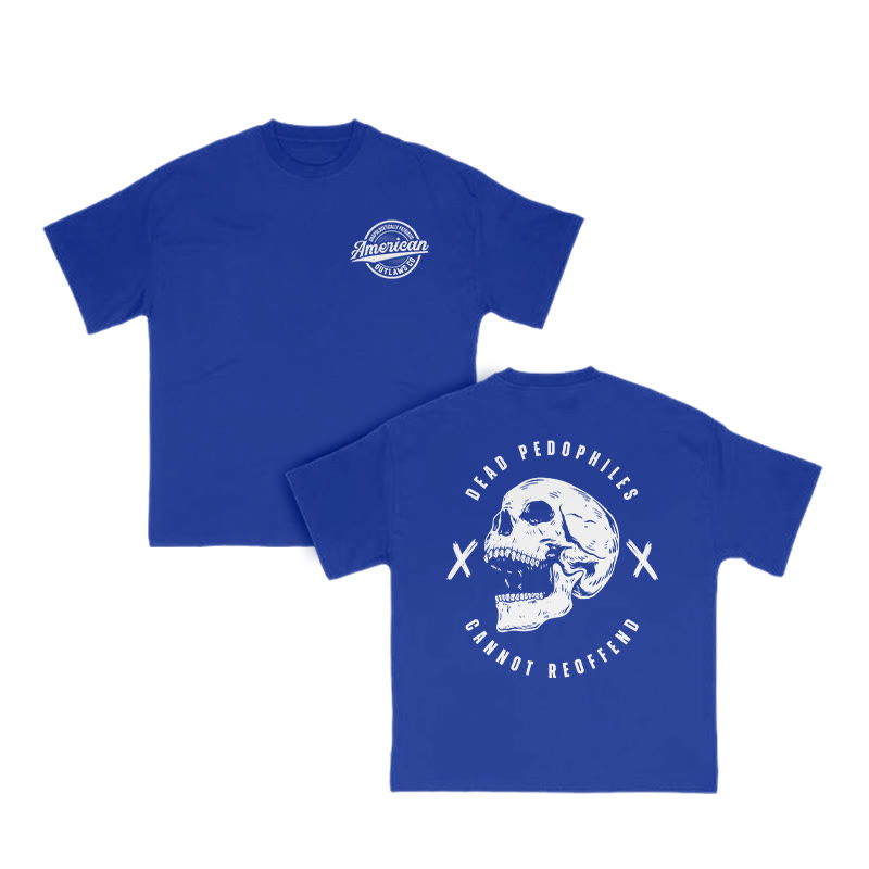 Dead Pedophiles Cannot Re-offend Streetwear Print T-shirt - Blue - US16-18(2XL) - image 8