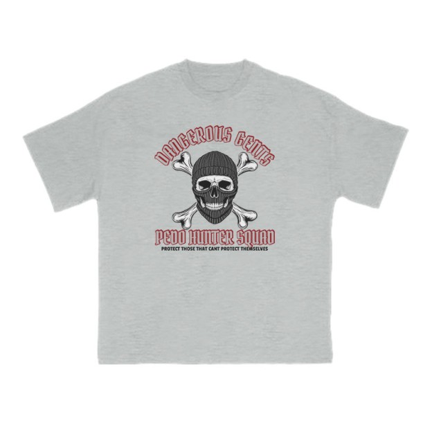 Dangerous Gents Pedo Hunter Squad Print T-shirt - Grey - US16-18(2XL) - image 3