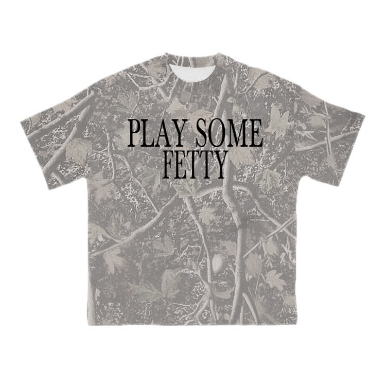 PLAY SOME FETTY Camo Oversized Cotton T-Shirt - Olive Green - US28-30(4XL) - image 3