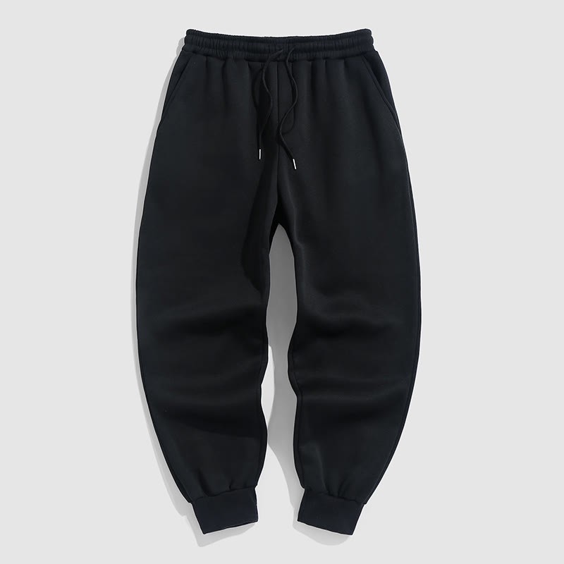 100% Cotton Solid Color Leggings Casual Fleece Sweatpants